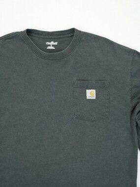 Carhartt Work Pocket Tee Men’s Large Black Long Sleeve Loose Fit Heavyweight